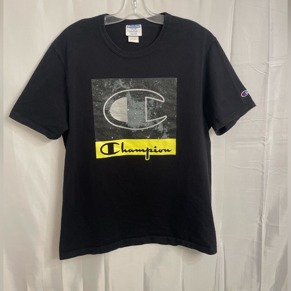 Vintage Champion Galaxy Graphic T Shirt Retro Size Large Mid Y2K Retro Vtg VgC